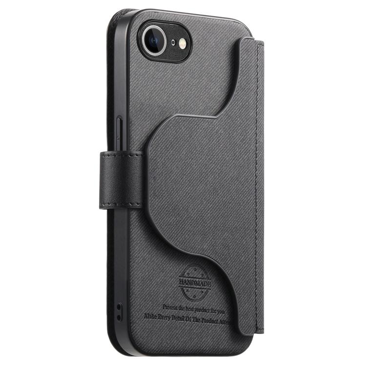 For iPhone 17e / 16e Twill Fabric MagSafe RFID Anti-theft Zipper Wallet Leather Phone Case