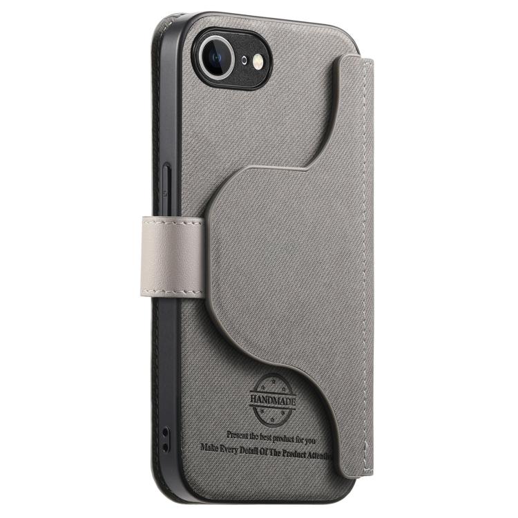 For iPhone 17e / 16e Twill Fabric MagSafe RFID Anti-theft Zipper Wallet Leather Phone Case