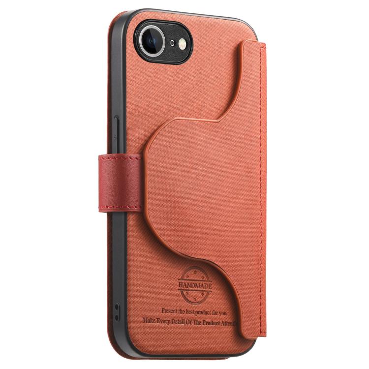 For iPhone 17e / 16e Twill Fabric MagSafe RFID Anti-theft Zipper Wallet Leather Phone Case