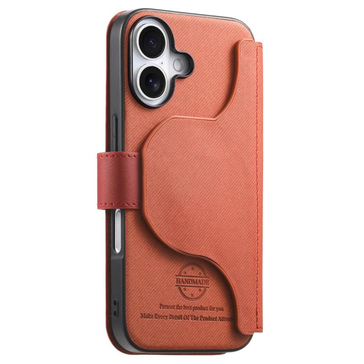 For iPhone 16 Plus Twill Fabric MagSafe RFID Anti-theft Zipper Wallet Leather Phone Case