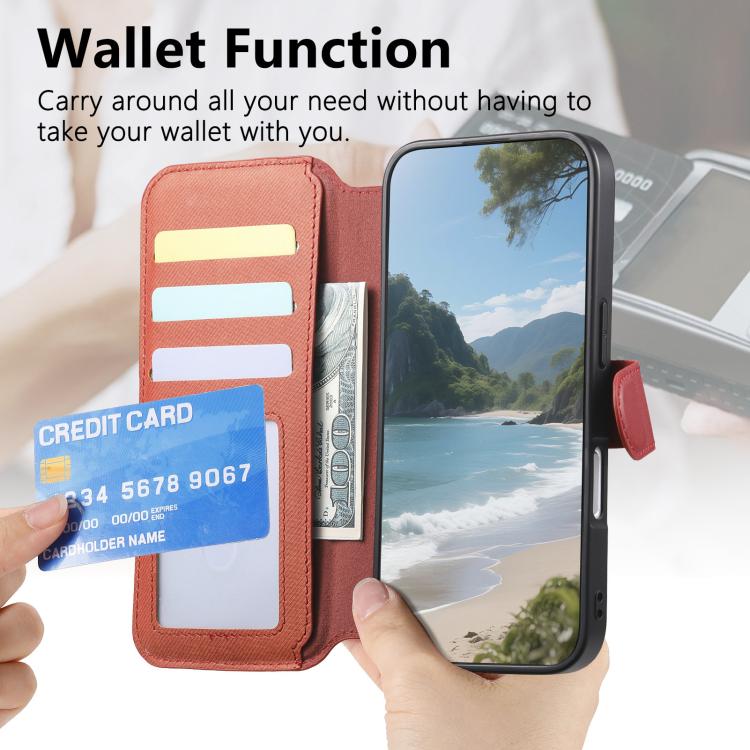 For iPhone 16 Plus Twill Fabric MagSafe RFID Anti-theft Zipper Wallet Leather Phone Case
