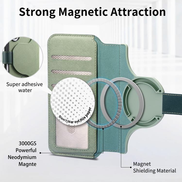 For iPhone 12 Twill Fabric MagSafe RFID Anti-theft Zipper Wallet Leather Phone Case