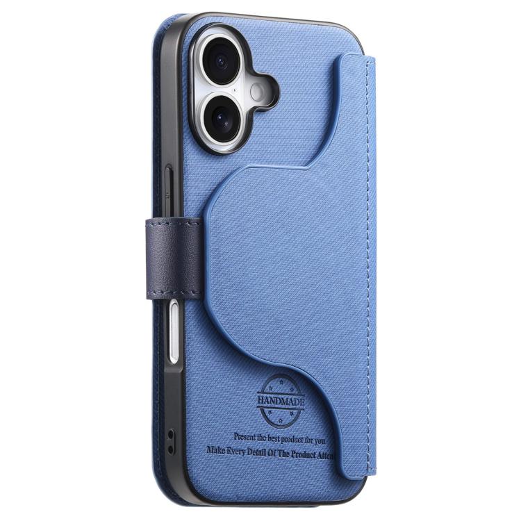 For iPhone 17 Twill Fabric MagSafe RFID Anti-theft Zipper Wallet Leather Phone Case