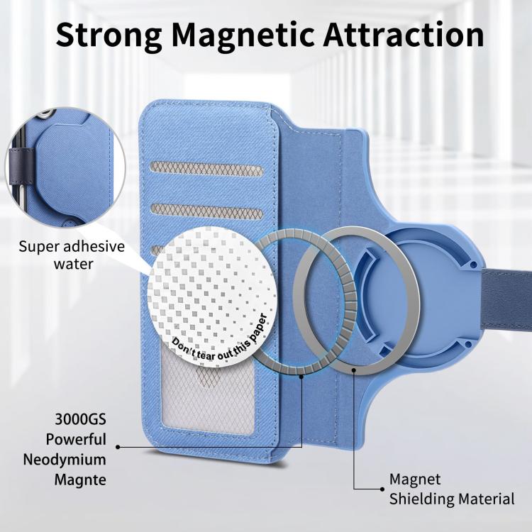 For iPhone 17 Twill Fabric MagSafe RFID Anti-theft Zipper Wallet Leather Phone Case