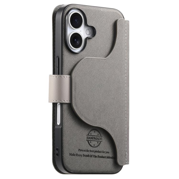 For iPhone 17 Twill Fabric MagSafe RFID Anti-theft Zipper Wallet Leather Phone Case
