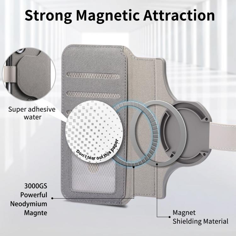 For iPhone 17 Twill Fabric MagSafe RFID Anti-theft Zipper Wallet Leather Phone Case