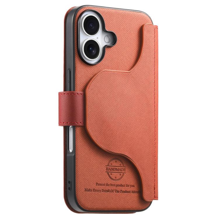 For iPhone 17 Twill Fabric MagSafe RFID Anti-theft Zipper Wallet Leather Phone Case