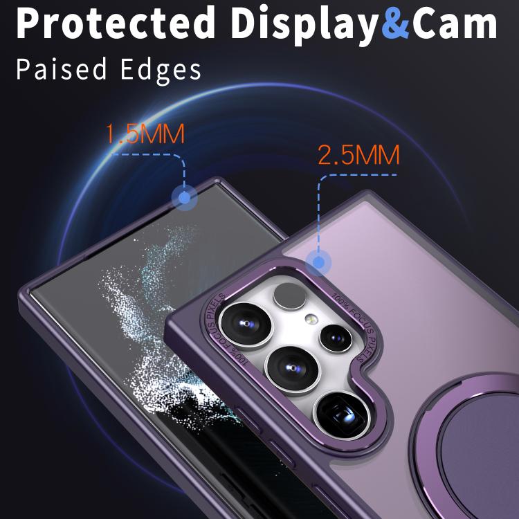 For Samsung Galaxy S22 Ultra 5G Kalebol 360-degree Rotating MagSafe Magnetic Holder Phone Case