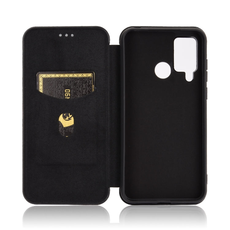 For DOOGEE N20 Pro Carbon Fiber Texture Horizontal Flip TPU + PC + PU Leather Case with Card Slot