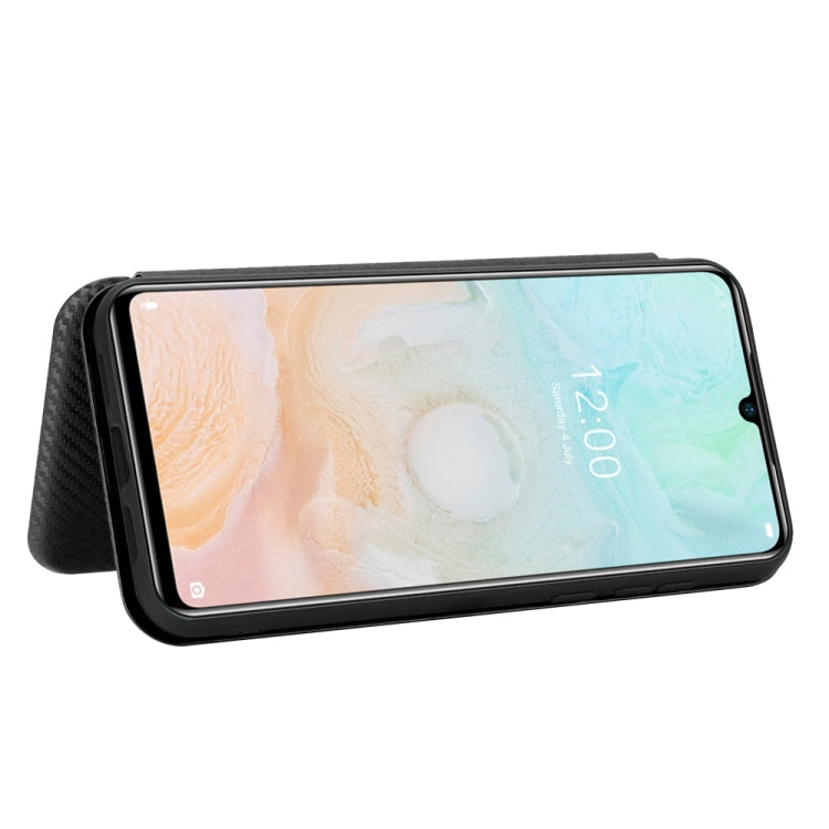 For DOOGEE N20 Pro Carbon Fiber Texture Horizontal Flip TPU + PC + PU Leather Case with Card Slot