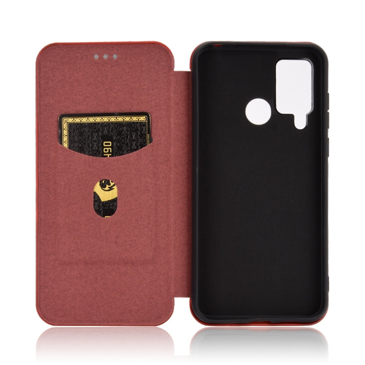 For DOOGEE N20 Pro Carbon Fiber Texture Horizontal Flip TPU + PC + PU Leather Case with Card Slot