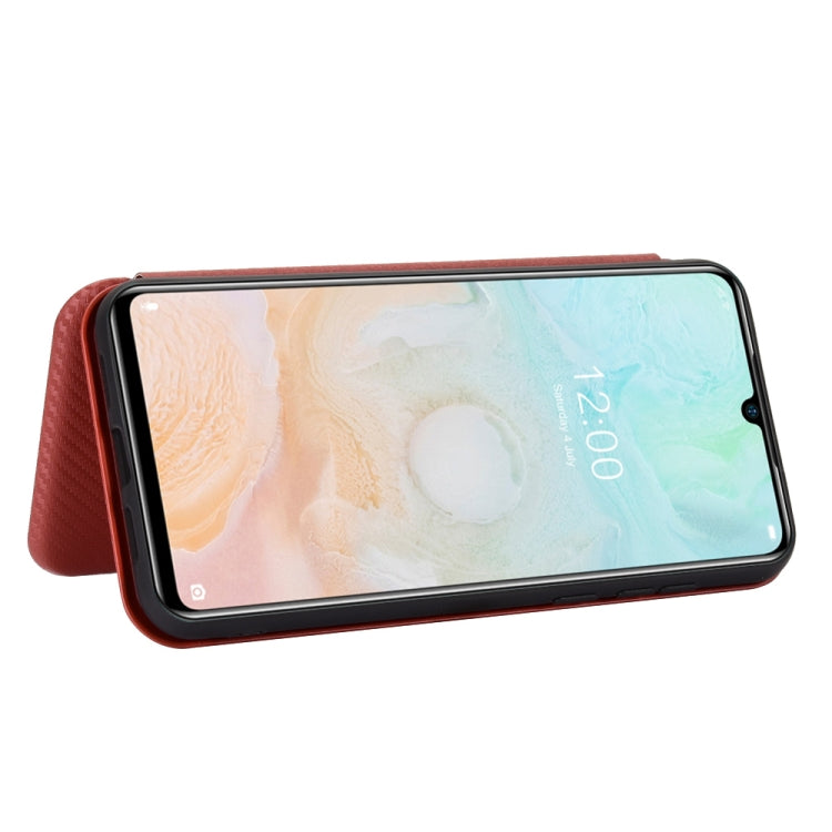 For DOOGEE N20 Pro Carbon Fiber Texture Horizontal Flip TPU + PC + PU Leather Case with Card Slot