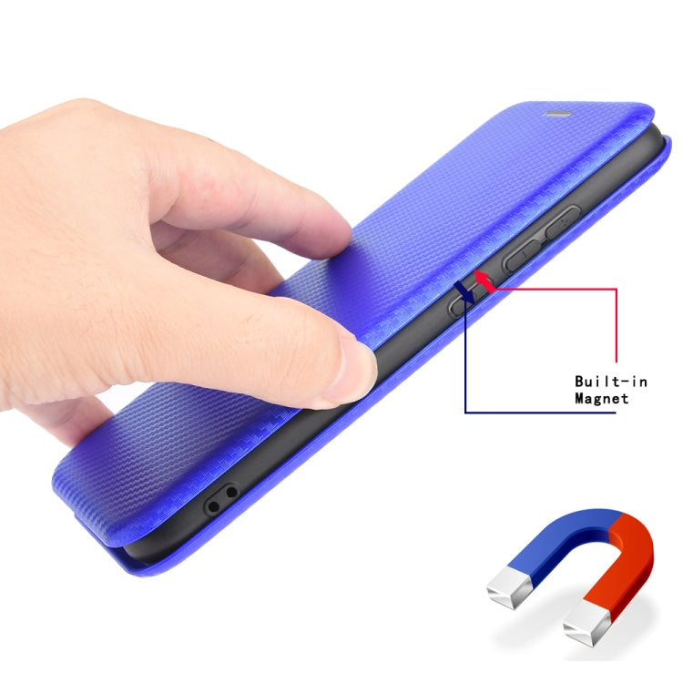 For Samsung Galaxy M51 (Side Fingerprint) Carbon Fiber Texture Horizontal Flip TPU + PC + PU Leather Case with Card Slot