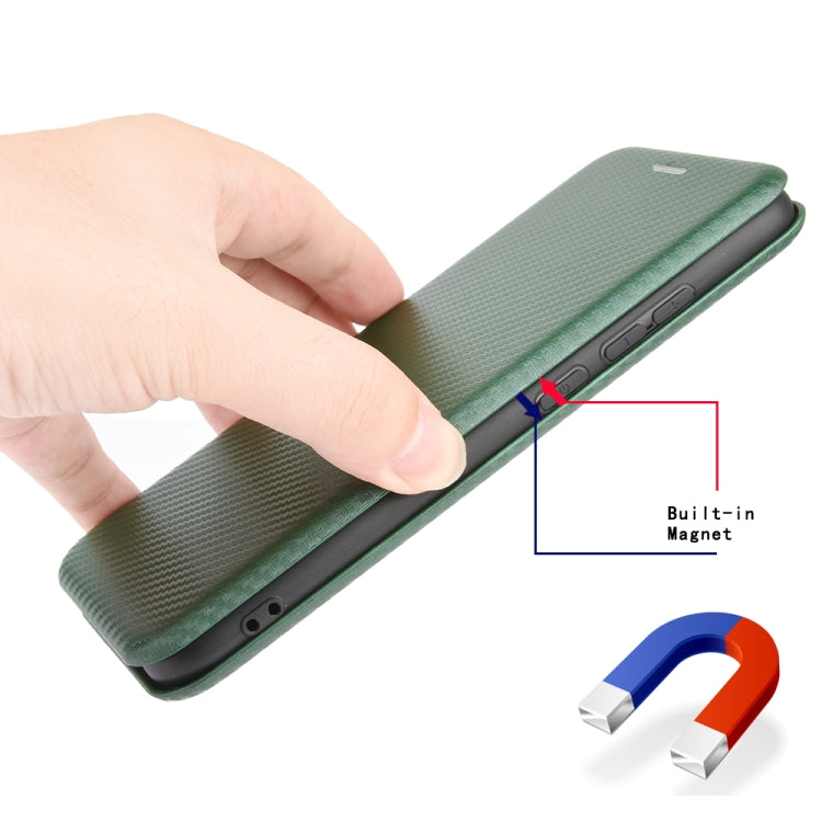 For Samsung Galaxy M51 (Side Fingerprint) Carbon Fiber Texture Horizontal Flip TPU + PC + PU Leather Case with Card Slot