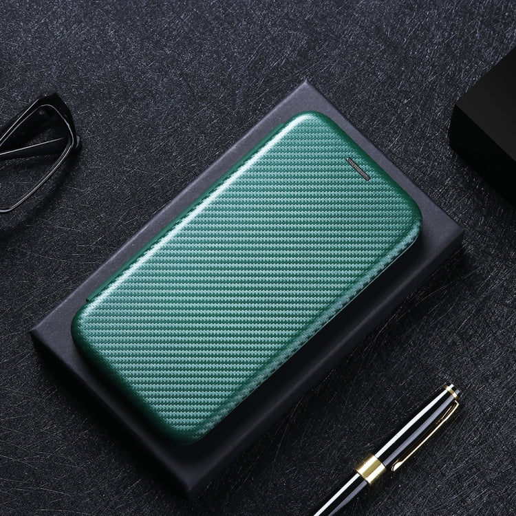 For Samsung Galaxy M51 (Side Fingerprint) Carbon Fiber Texture Horizontal Flip TPU + PC + PU Leather Case with Card Slot