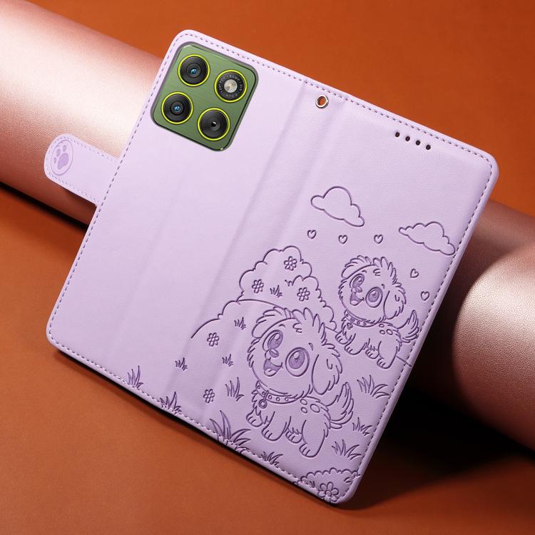 For Motorola Edge 70 5G / X70 Air 5G Embossed Heart Dog RFID Blocking Wallet Leather Phone Case