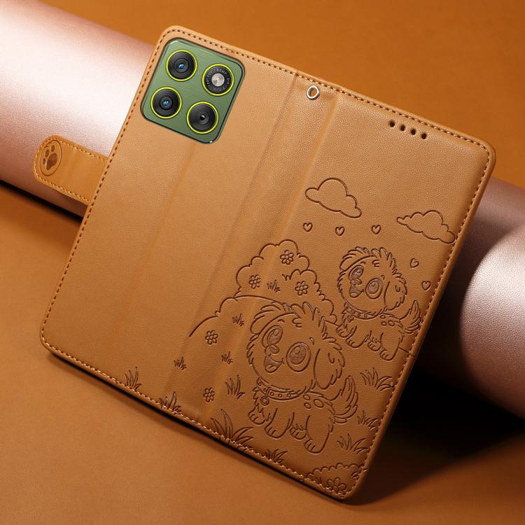 For Motorola Edge 70 5G / X70 Air 5G Embossed Heart Dog RFID Blocking Wallet Leather Phone Case