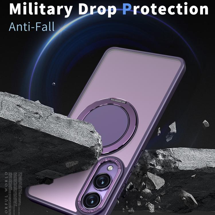 For Samsung Galaxy S25 Edge 5G Kalebol 360-degree Rotating MagSafe Magnetic Holder Phone Case