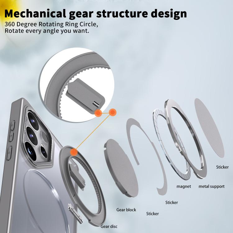 For Samsung Galaxy S25 Ultra 5G Kalebol 360-degree Rotating MagSafe Magnetic Holder Phone Case