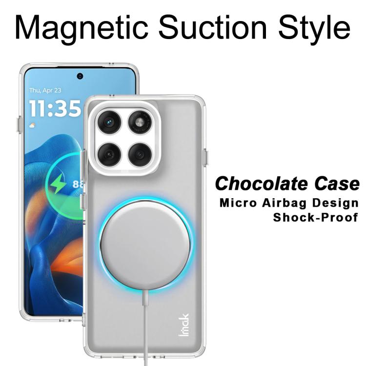 For Motorola Edge 60 Pro IMAK Chocolate Series TPU + PET MagSafe Phone Case