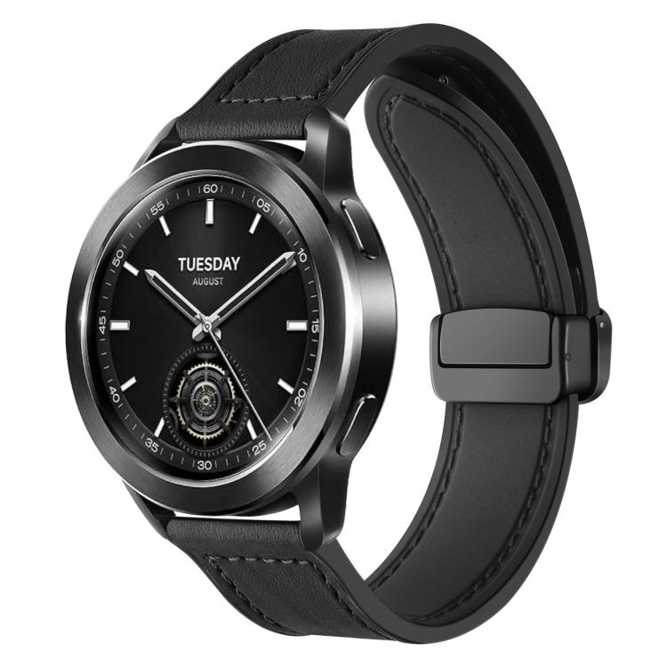22mm xDfind Crazy Horse Pattern Silicone Skin Magnetic Buckle Watch Band