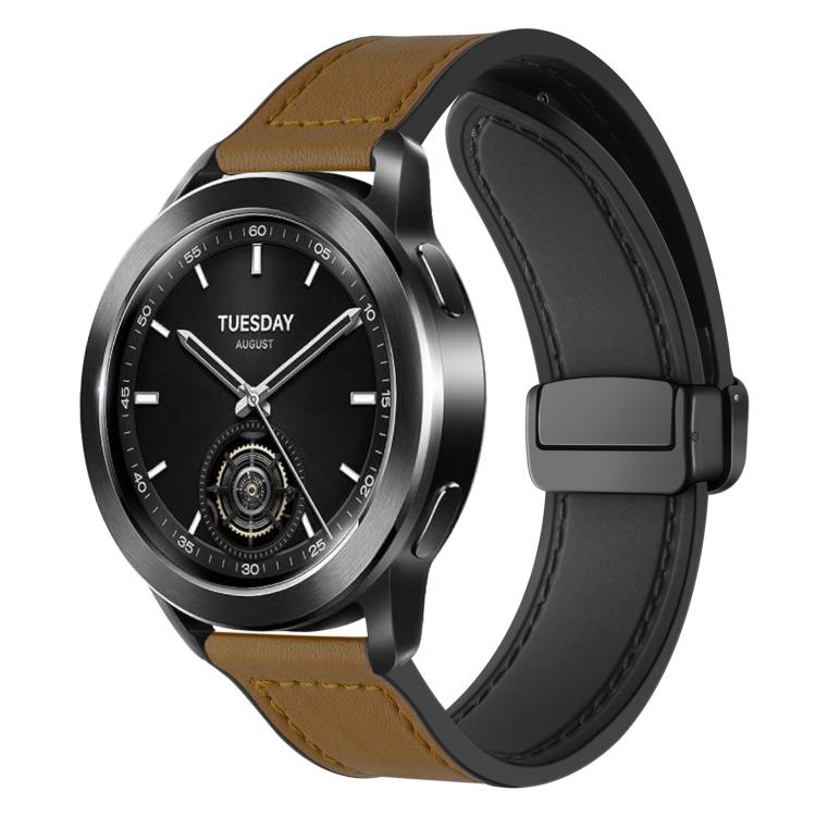 22mm xDfind Crazy Horse Pattern Silicone Skin Magnetic Buckle Watch Band