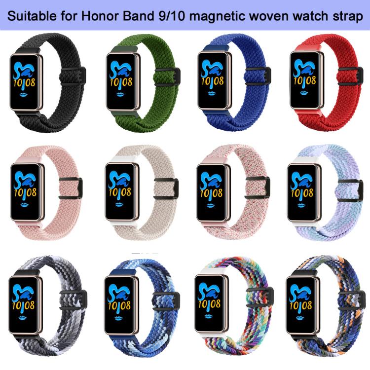For Honor Band 10 / 9 xDfind Magnetic Buckle Nylon Braid Watch Band