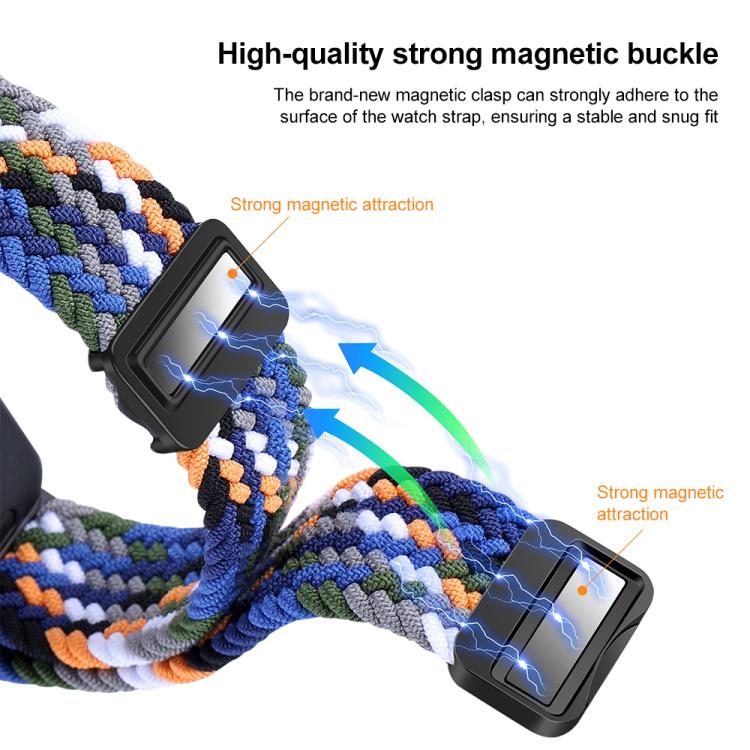 For Honor Band 10 / 9 xDfind Magnetic Buckle Nylon Braid Watch Band