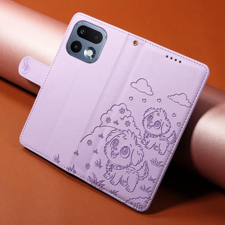 For Realme 16 Pro 5G Global Embossed Heart Dog RFID Blocking Wallet Leather Phone Case