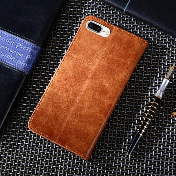 For iPhone 8 Plus / 7 Plus Non-Magnetic Retro Texture Horizontal Flip Leather Case with Holder & Card Slots & Wallet