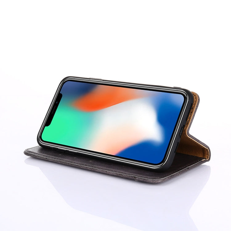 For iPhone 12 mini Non-Magnetic Retro Texture Horizontal Flip Leather Case with Holder & Card Slots & Wallet