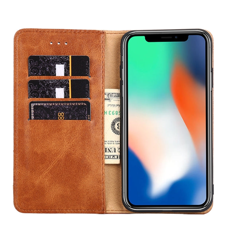 For iPhone 12 mini Non-Magnetic Retro Texture Horizontal Flip Leather Case with Holder & Card Slots & Wallet