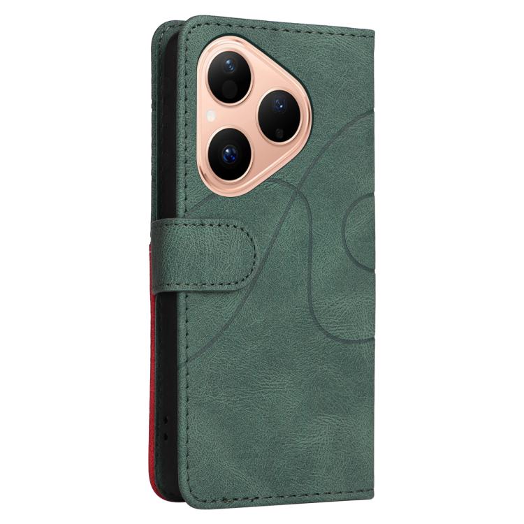For Huawei Pura 80 5G Dual-color Splicing Flip Leather Phone Case