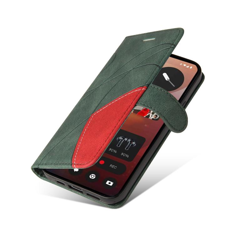 For Nothing Phone 3A Pro Dual-color Splicing Flip Leather Phone Case