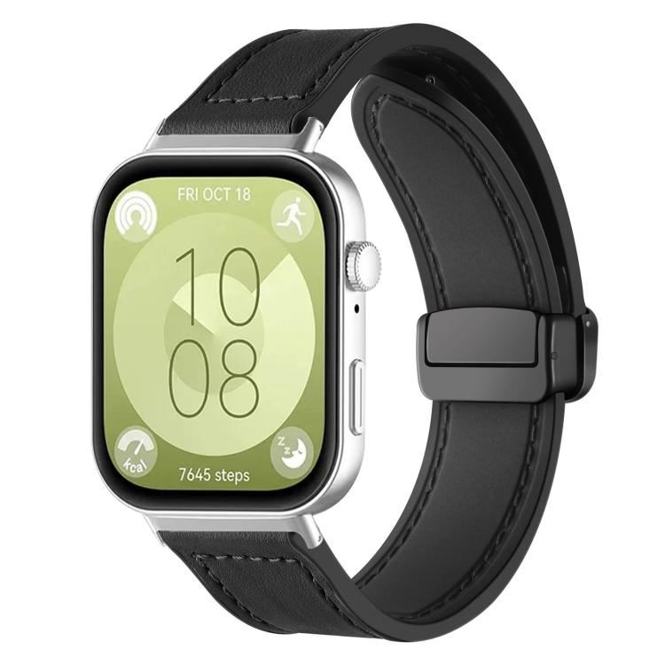 For Huawei Watch Fit4 Pro / Fit4 / Fit3 xDfind Crazy Horse Pattern Silicone Skin Magnetic Buckle Watch Band