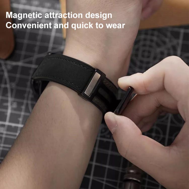 For Huawei Watch D2 xDfind Crazy Horse Pattern Silicone Skin Magnetic Buckle Watch Band