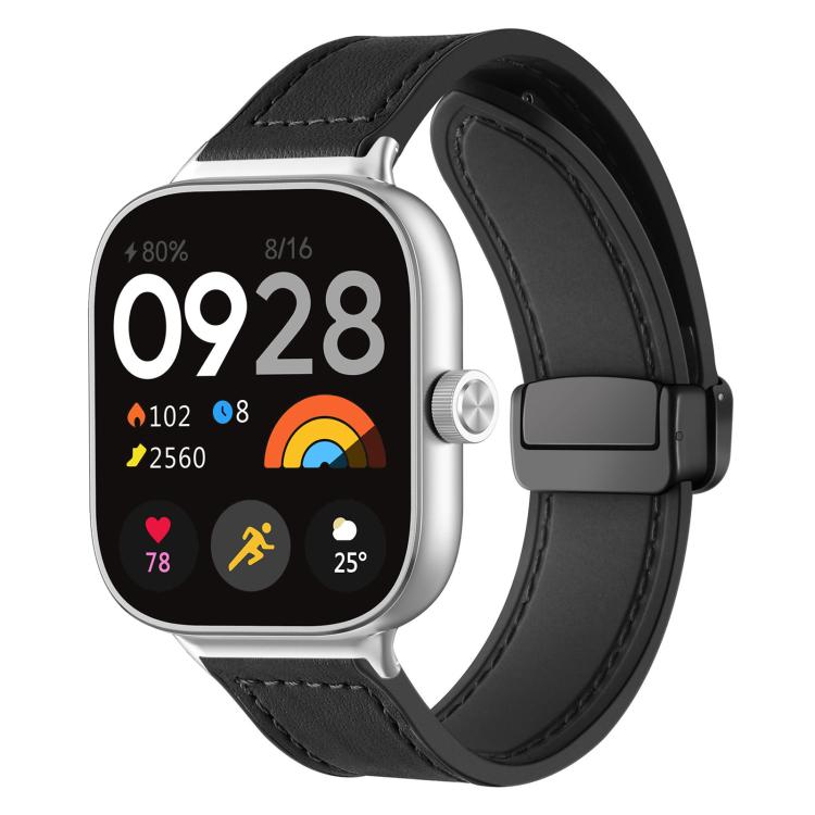 For Xiaomi Band 10 Pro/9 Pro/Redmi Watch 6/5/4 xDfind Crazy Horse Pattern Silicone Skin Magnetic Buckle Watch Band