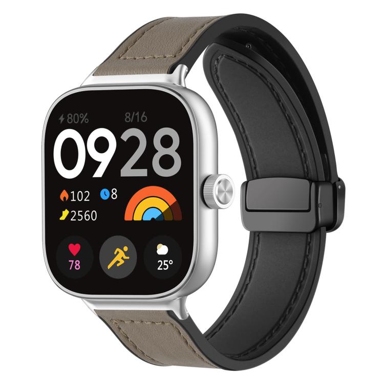 For Xiaomi Band 10 Pro/9 Pro/Redmi Watch 6/5/4 xDfind Crazy Horse Pattern Silicone Skin Magnetic Buckle Watch Band