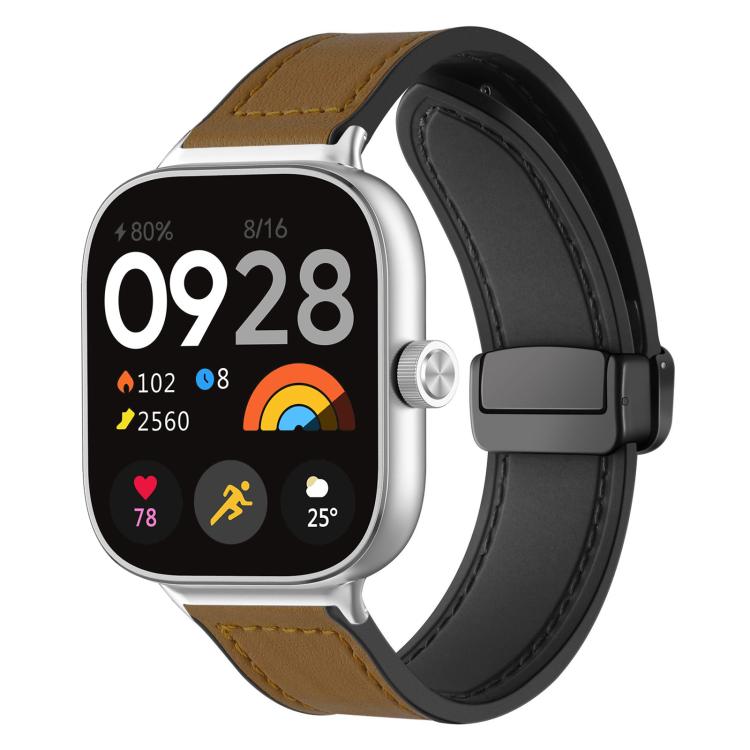 For Xiaomi Band 10 Pro/9 Pro/Redmi Watch 6/5/4 xDfind Crazy Horse Pattern Silicone Skin Magnetic Buckle Watch Band