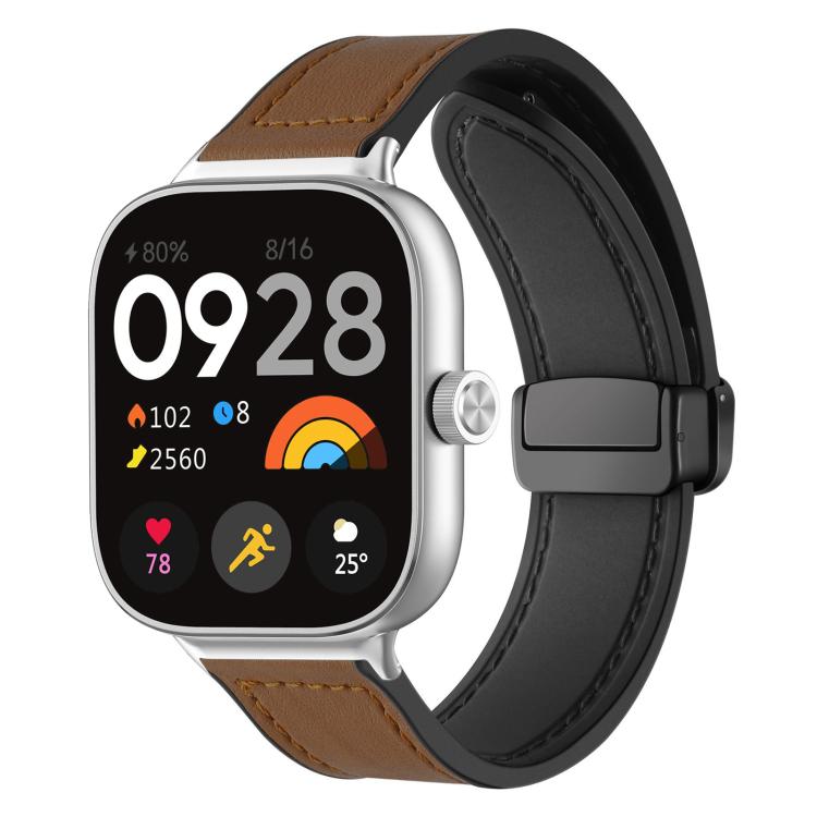 For Xiaomi Band 10 Pro/9 Pro/Redmi Watch 6/5/4 xDfind Crazy Horse Pattern Silicone Skin Magnetic Buckle Watch Band