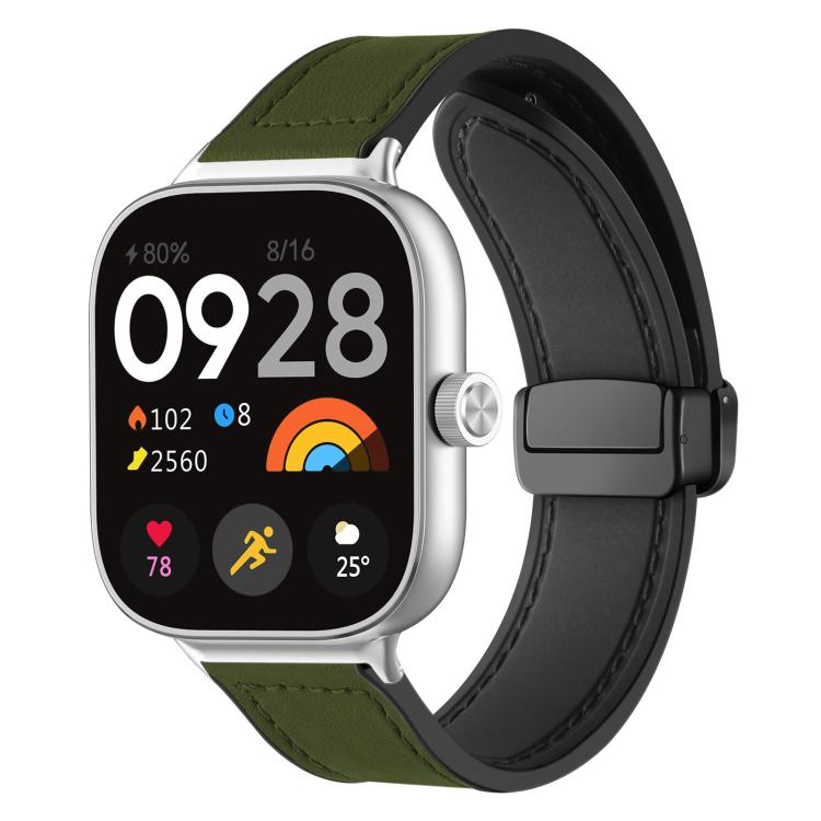 For Xiaomi Band 10 Pro/9 Pro/Redmi Watch 6/5/4 xDfind Crazy Horse Pattern Silicone Skin Magnetic Buckle Watch Band