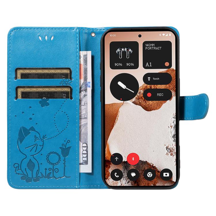 For Nothing CMF Phone 2 Pro Cat and Bee Embossed Flip Leather Phone Case