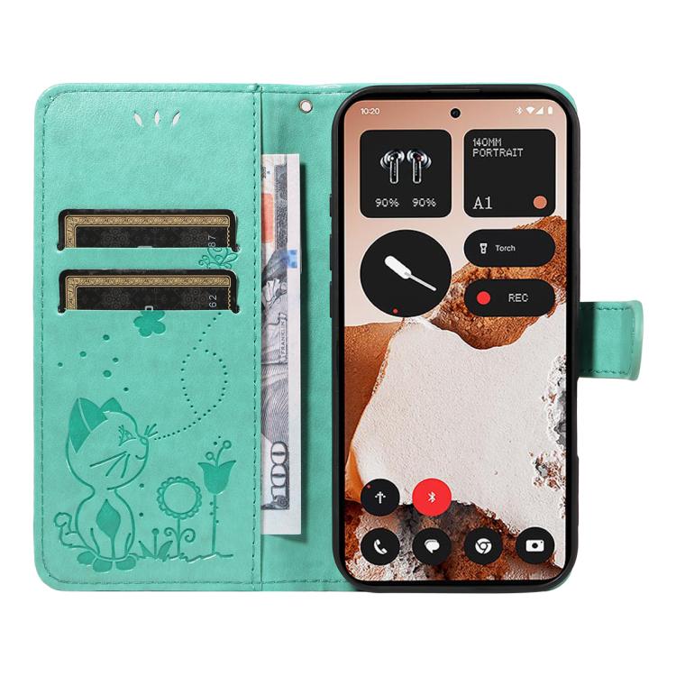 For Nothing CMF Phone 2 Pro Cat and Bee Embossed Flip Leather Phone Case