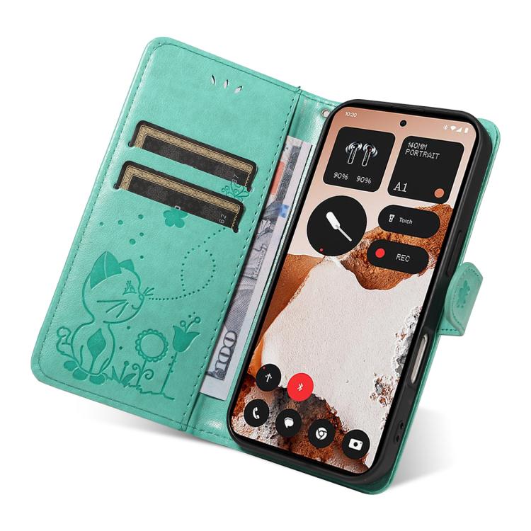 For Nothing CMF Phone 2 Pro Cat and Bee Embossed Flip Leather Phone Case
