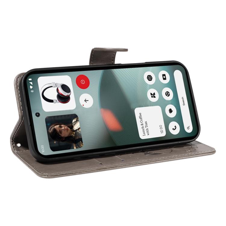 For Nothing Phone 3 Cat and Bee Embossed Flip Leather Phone Case