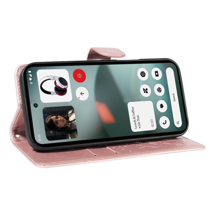 For Nothing Phone 3 Cat and Bee Embossed Flip Leather Phone Case