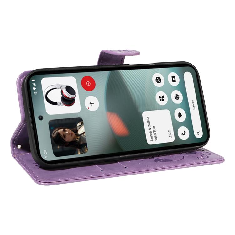 For Nothing Phone 3 Cat and Bee Embossed Flip Leather Phone Case