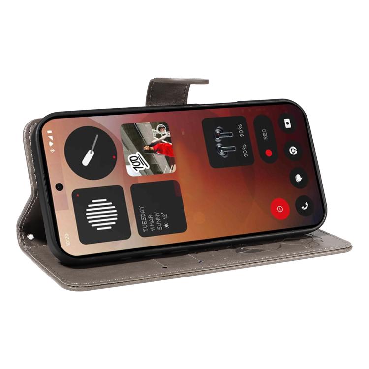 For Nothing Phone 3A Pro Cat and Bee Embossed Flip Leather Phone Case
