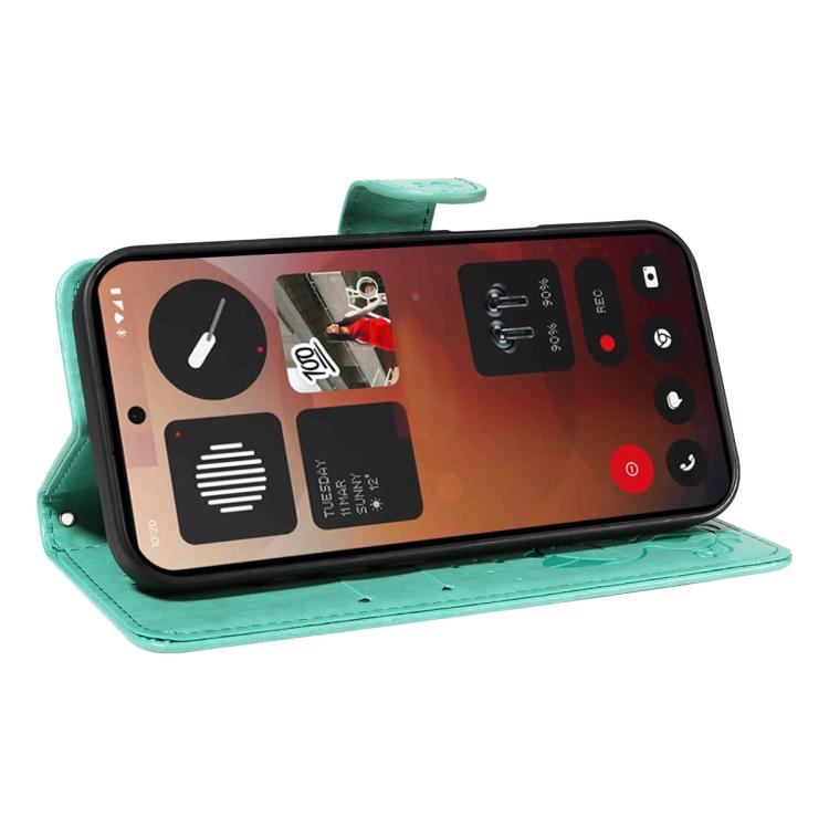 For Nothing Phone 3A Pro Cat and Bee Embossed Flip Leather Phone Case