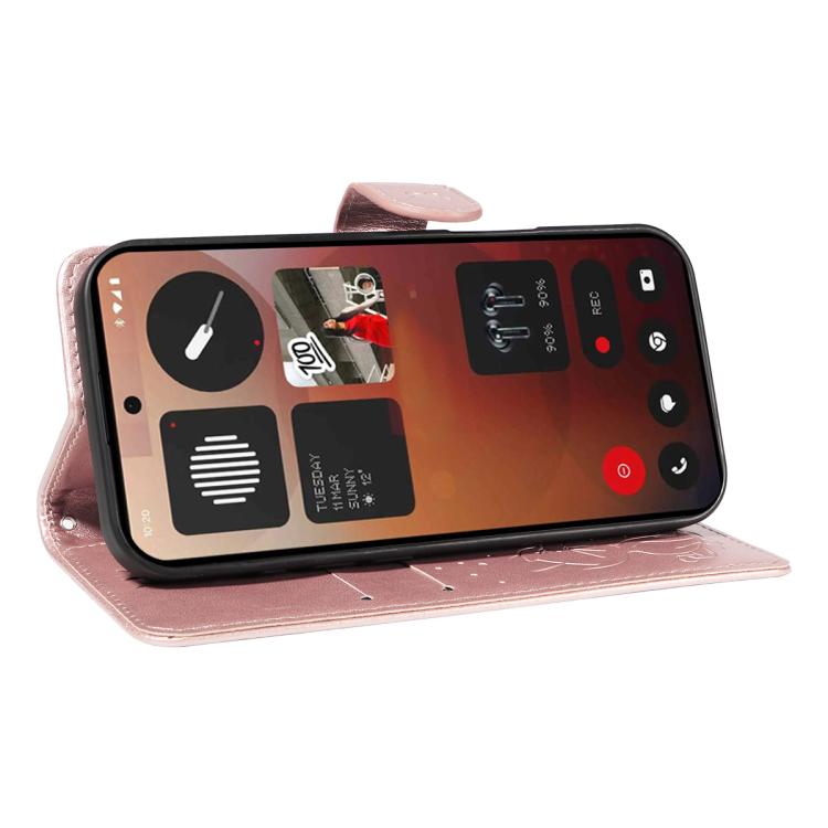 For Nothing Phone 3A Pro Cat and Bee Embossed Flip Leather Phone Case